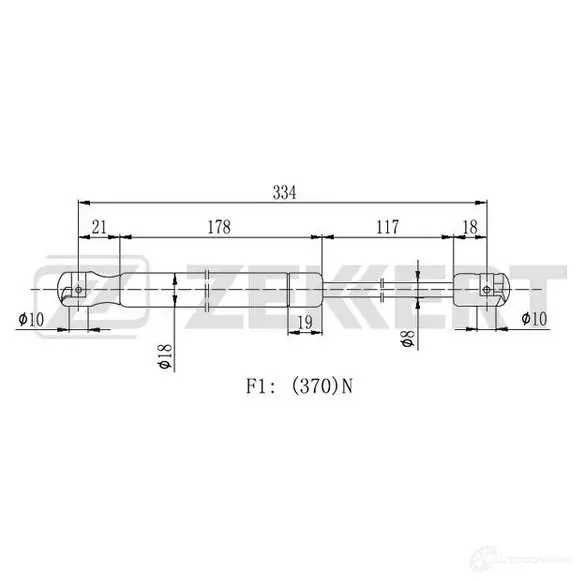 Амортизатор багажника ZEKKERT UA 3LNPM 1275164909 GF-2011