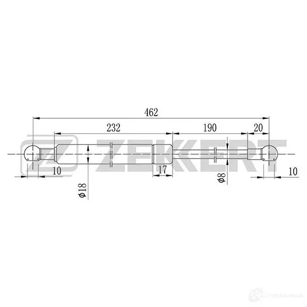 Амортизатор багажника ZEKKERT ZVA 7MA5 GF-2000 1275164879 изображение 0