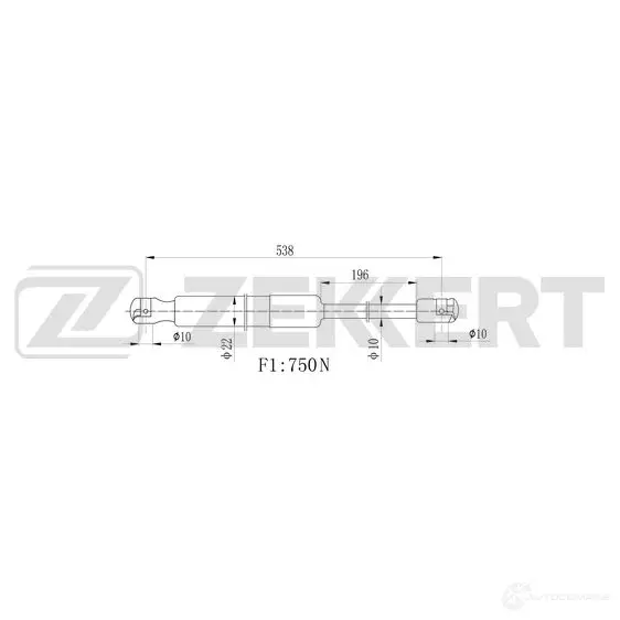 Амортизатор багажника ZEKKERT 1275164873 GF-1999 B 8TC4 изображение 0