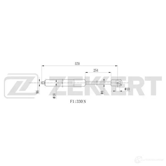 Амортизатор капота ZEKKERT 1275164657 GF-1969 P ZXL9