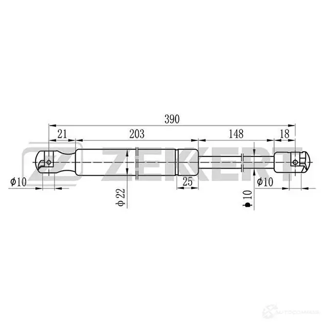 Амортизатор багажника ZEKKERT 17P6 DNE 1275164493 GF-1939