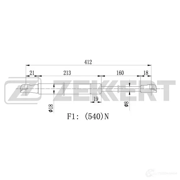 Амортизатор багажника ZEKKERT 1275164283 YDKMQX T GF-1902 изображение 0