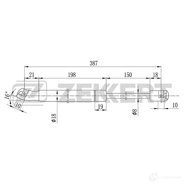 Амортизатор багажника ZEKKERT GF-1798 R N18WH 1275163989 изображение 0