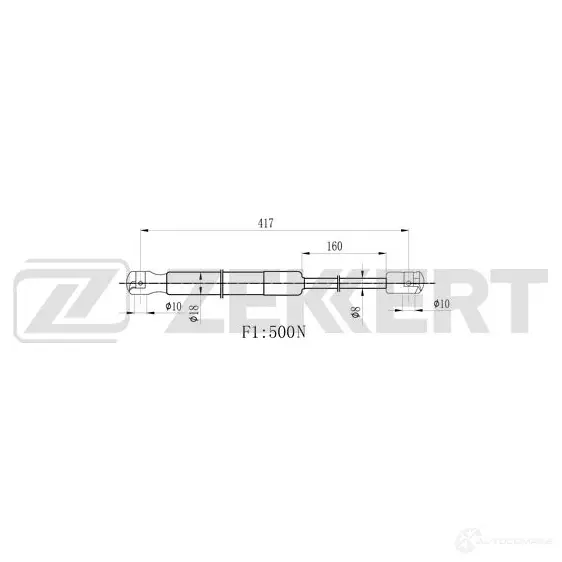 Амортизатор багажника ZEKKERT 2 KNAUIB 1275163971 GF-1794