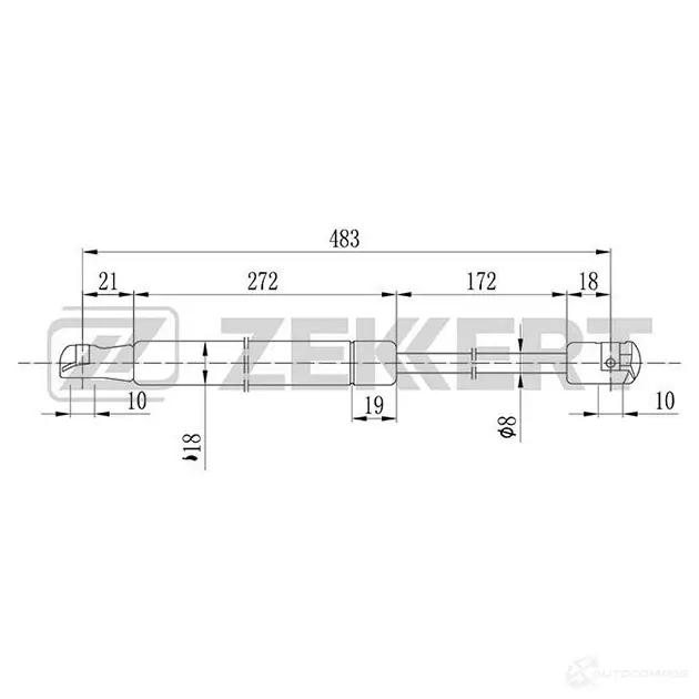 Амортизатор багажника ZEKKERT 1275163961 GF-1792 4M53V FC изображение 0