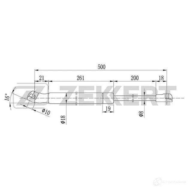 Амортизатор багажника ZEKKERT SS2 3R 1275163801 GF-1763 изображение 0