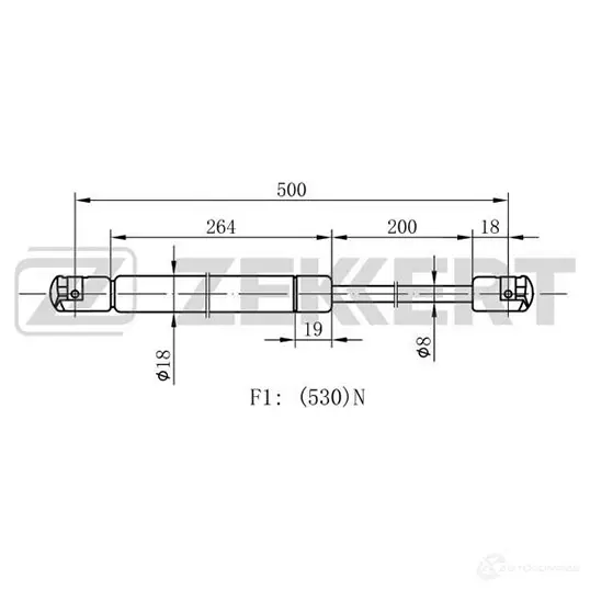 Амортизатор багажника ZEKKERT 1275163763 JUVBK3 4 GF-1755