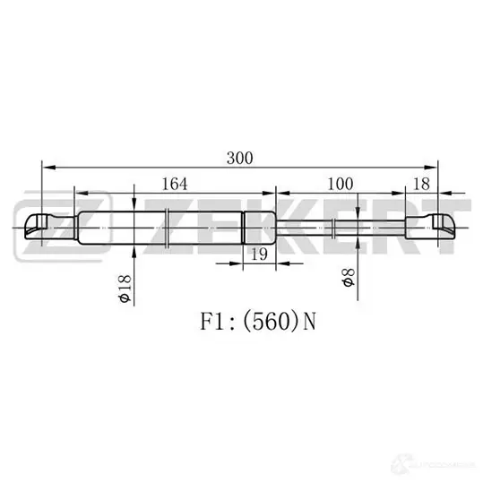 Амортизатор багажника ZEKKERT GF-1718 1275163539 HC1AR7 L