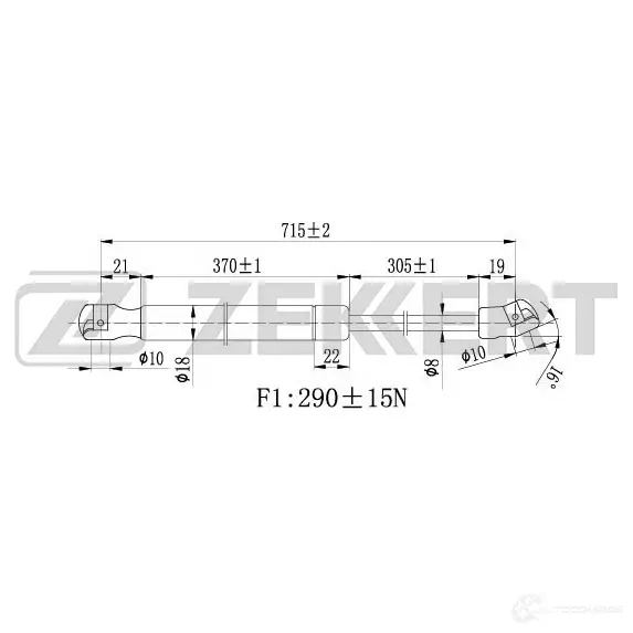 Амортизатор капота ZEKKERT DS2T YUU GF-1646 1275163231