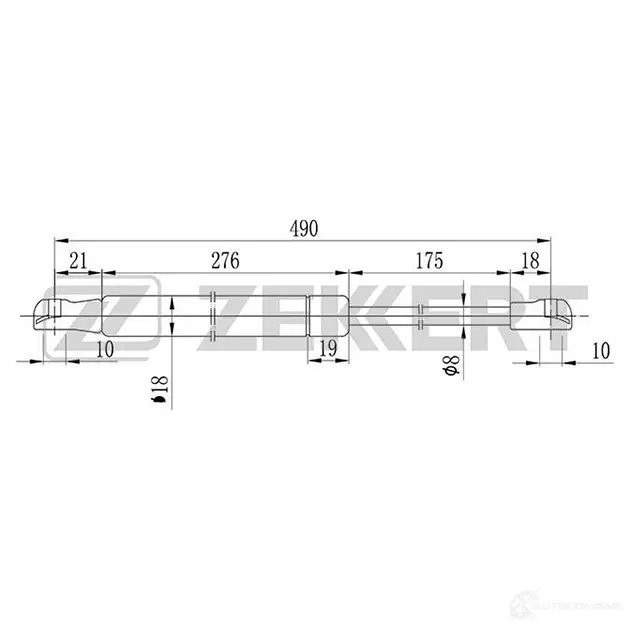 Амортизатор капота ZEKKERT EBTR 3 GF-1598 1275163007 изображение 0