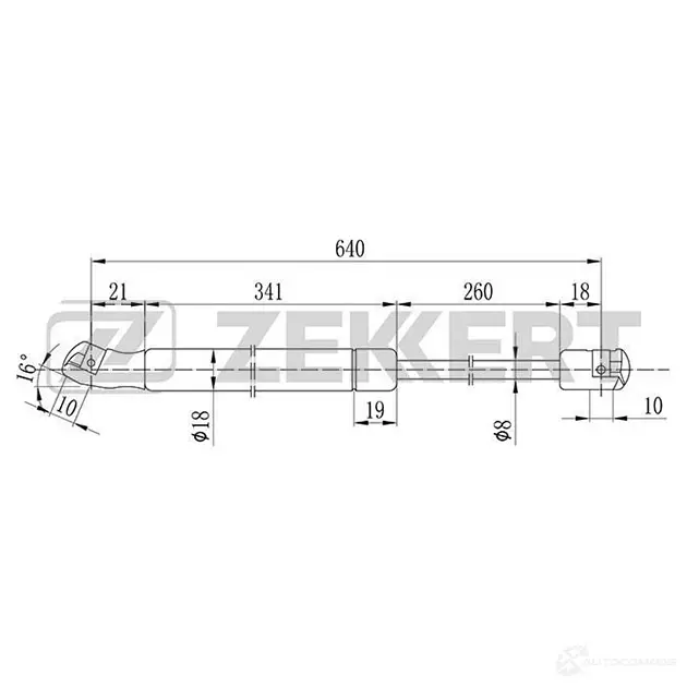 Амортизатор багажника ZEKKERT GF-1590 1275162973 DV JF9 изображение 0