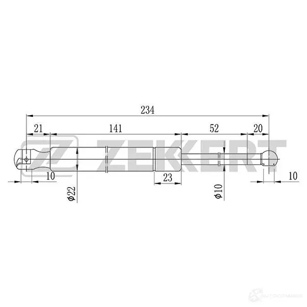 Амортизатор капота ZEKKERT 1275162969 8DRH 3HT GF-1589 изображение 0