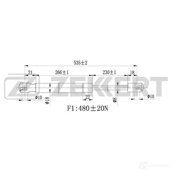 Амортизатор багажника ZEKKERT 1275162935 2OS BX GF-1583 изображение 0