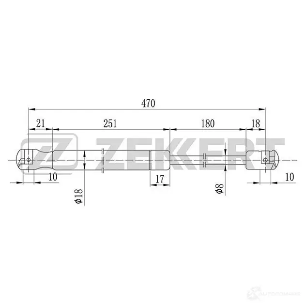 Амортизатор багажника ZEKKERT 1275162277 GF-1432 DNC HPKX изображение 0