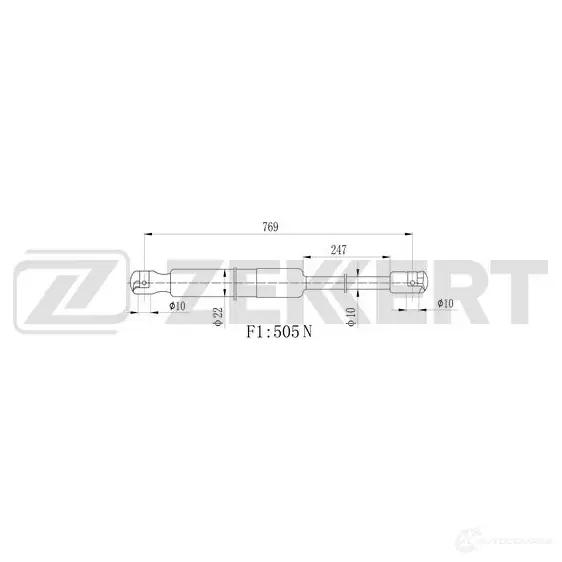 Амортизатор багажника ZEKKERT 5NG 7JIG 1275162065 GF-1384 изображение 0