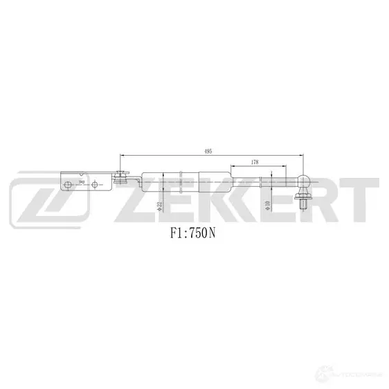 Амортизатор багажника ZEKKERT GF-1319 1275161735 93 CAI1Q изображение 0