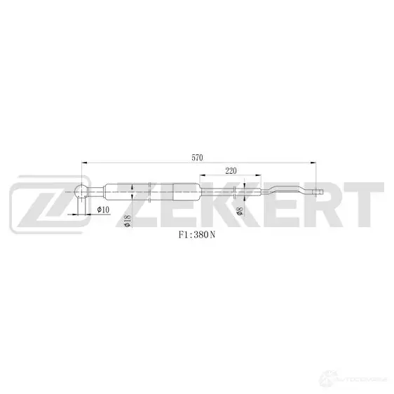 Амортизатор багажника ZEKKERT GF-1182 BS GGS 1275161151 изображение 0