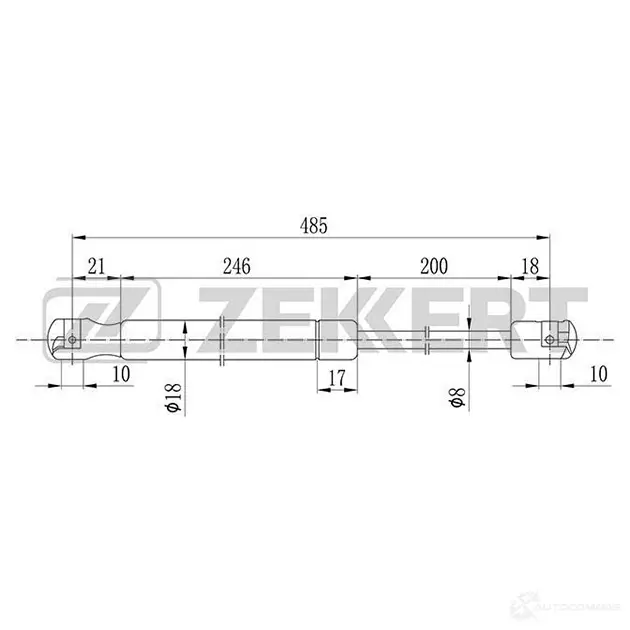 Амортизатор багажника ZEKKERT GF-1142 1275160955 82F 5M