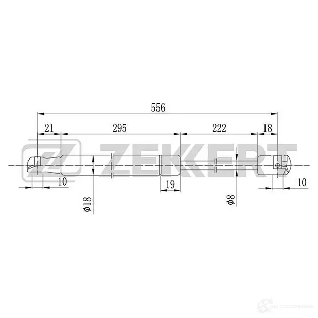 Амортизатор багажника ZEKKERT 1275160863 ZGO UBQ GF-1119
