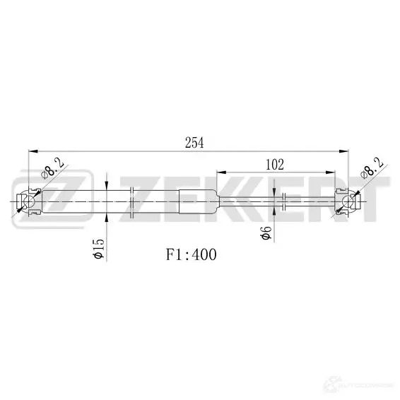 Амортизатор капота ZEKKERT CRT5G6 R 1275160217 GF-1027