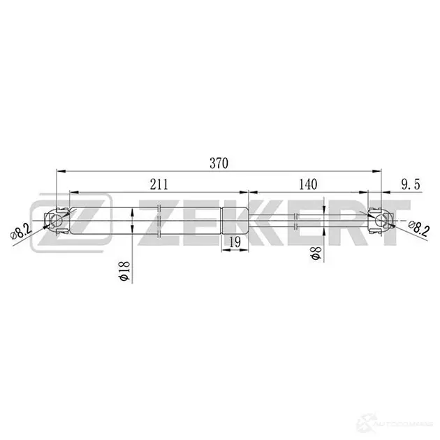 Амортизатор багажника ZEKKERT 1275160201 NXQQG Y4 GF-1022
