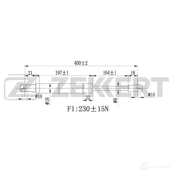 Амортизатор капота ZEKKERT DT9 4Q8 1275160141 GF-1007 изображение 0