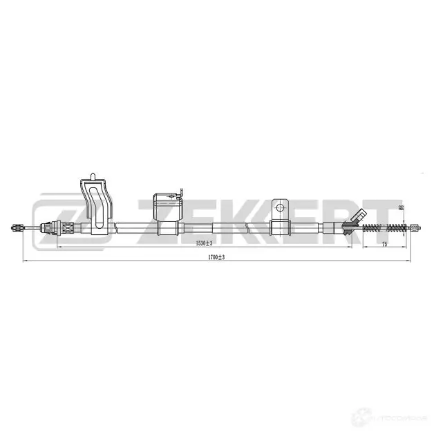 Трос ручника ZEKKERT 2 SKSQE BZ-1333 1440204599
