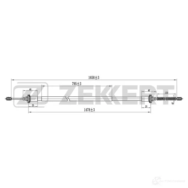 Трос ручника ZEKKERT BZ-1332 OZH B2M 1440204600 изображение 0