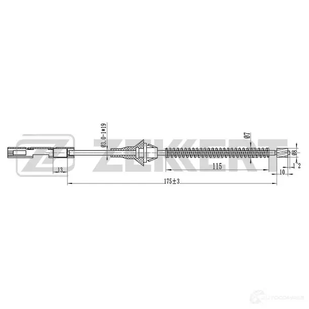 Трос ручника ZEKKERT BZ-1325 T OJ9X2 1440204607