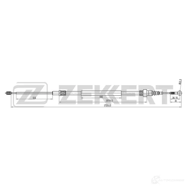Трос ручника ZEKKERT BZ-1323 BW1 IQV1 1440204609