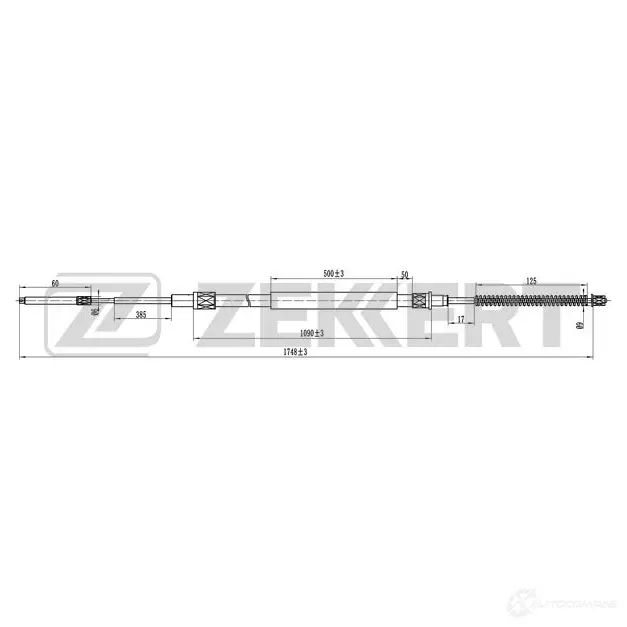 Трос ручника ZEKKERT 1440204672 BZ-1150 WOEZK0 4