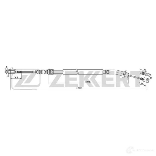 Трос ручника ZEKKERT C8 K5VE BZ-1088 1440204701 изображение 0
