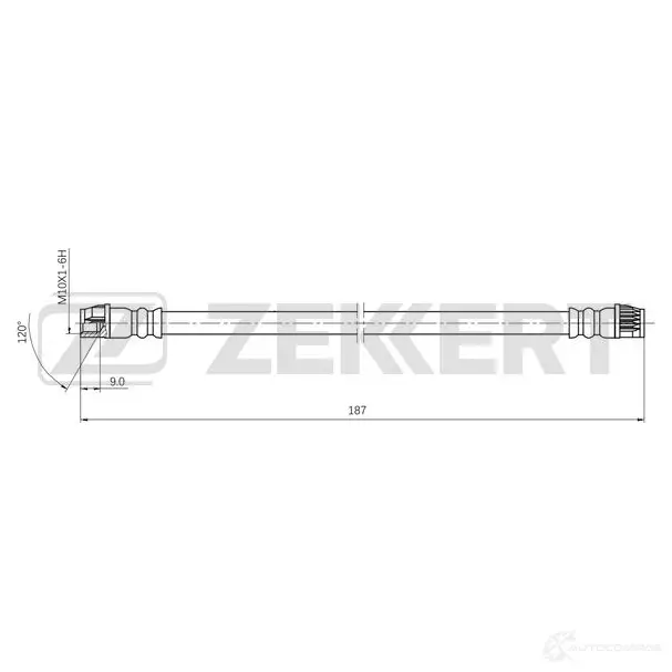 Тормозной шланг ZEKKERT 1440204755 BS-9518 JO QV2 изображение 0