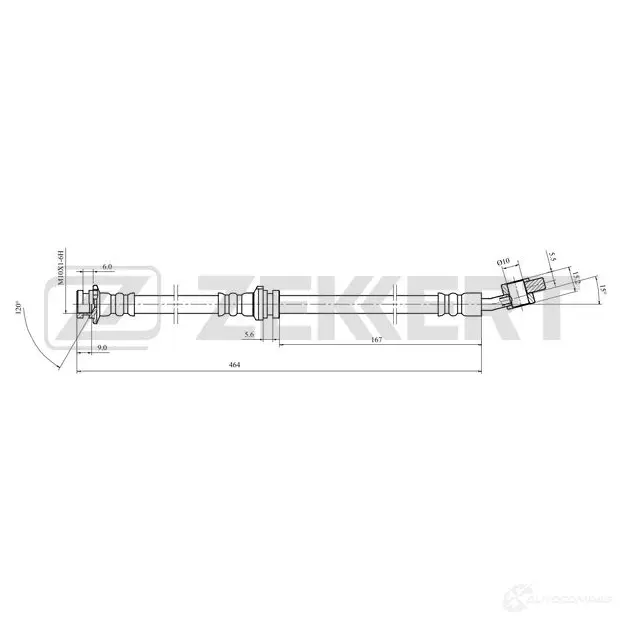 Тормозной шланг ZEKKERT 1440204758 BS-9515 ZRC 4RLB