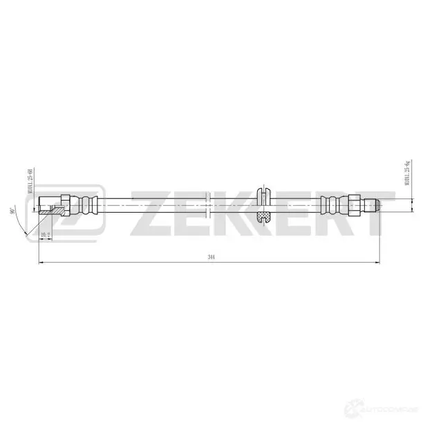 Тормозной шланг ZEKKERT 1440204776 BS-9491 O7E3X U изображение 0