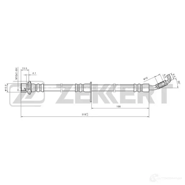 Тормозной шланг ZEKKERT K T6HU BS-9480 1440204782 изображение 0