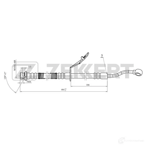 Тормозной шланг ZEKKERT KVB 7X 1440204787 BS-9475 изображение 0