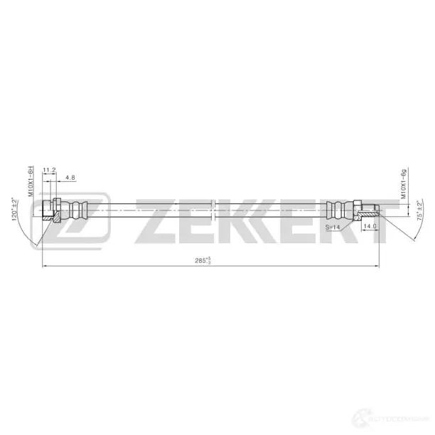 Тормозной шланг ZEKKERT LPT6 ZG6 1440204794 BS-9466 изображение 0