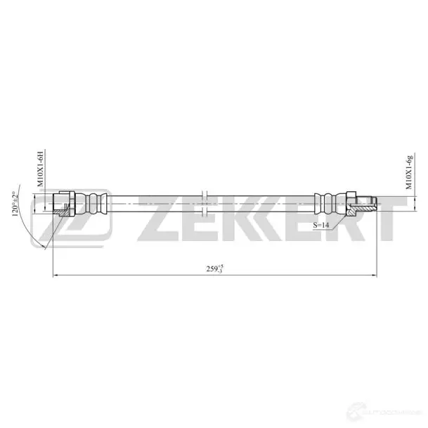 Тормозной шланг ZEKKERT 1440204807 BS-9451 SZQK4 7F изображение 0