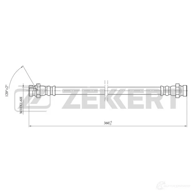 Тормозной шланг ZEKKERT 1440204808 4CU7 8 BS-9449 изображение 0
