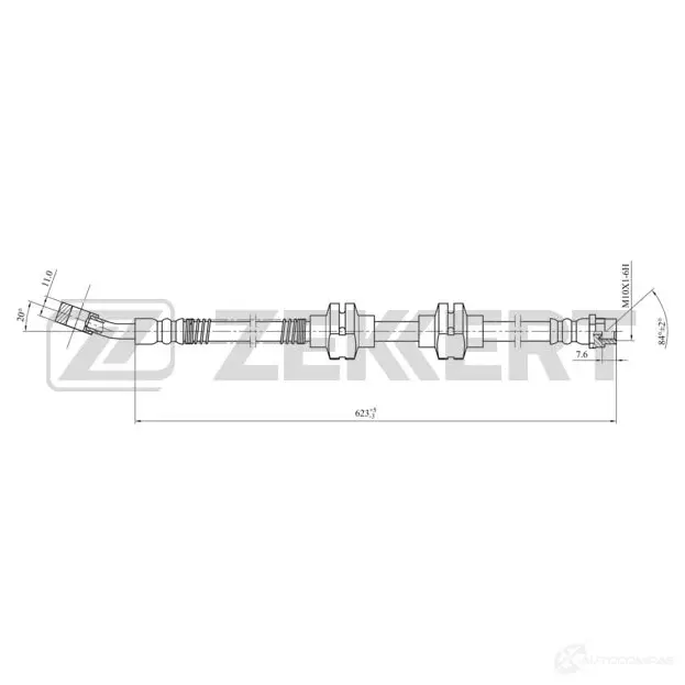 Тормозной шланг ZEKKERT 1440204810 BS-9447 GAU GT5M изображение 0