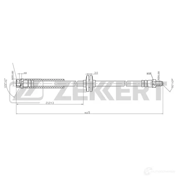 Тормозной шланг ZEKKERT BS-9436 V VRT3 1440204818 изображение 0