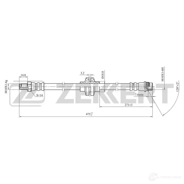 Тормозной шланг ZEKKERT BS-9425 1440204827 9 4O5H изображение 0