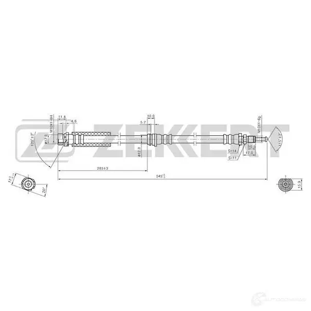 Тормозной шланг ZEKKERT 1440204831 BS-9420 DT B1P изображение 0