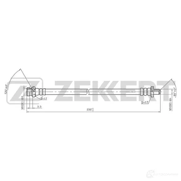 Тормозной шланг ZEKKERT 1440204859 023 8X7 BS-9369 изображение 0