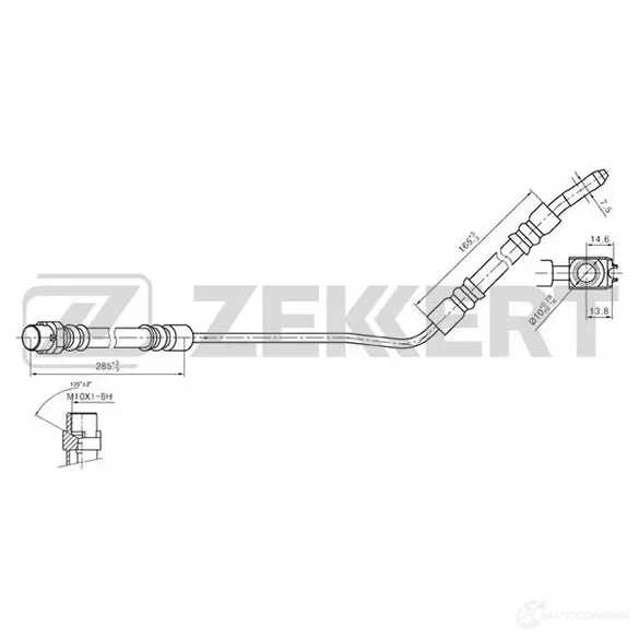 Тормозной шланг ZEKKERT 1440204871 L 5AQF BS-9324 изображение 0