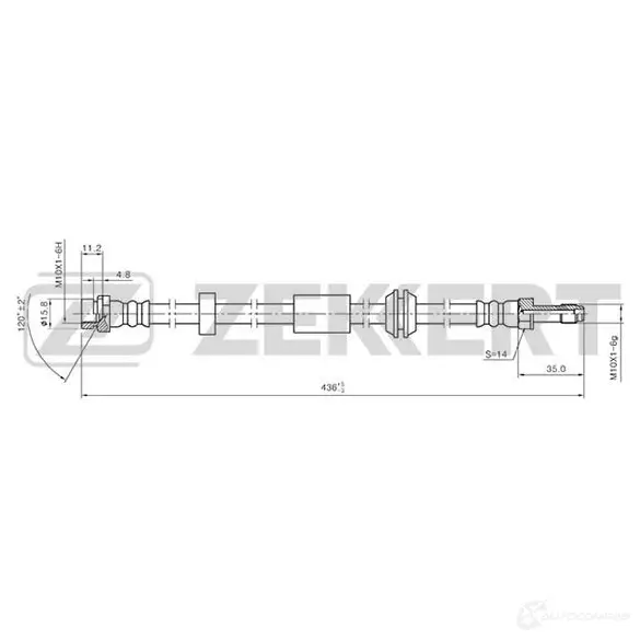 Тормозной шланг ZEKKERT 1440204874 BS-9308 8RW OX