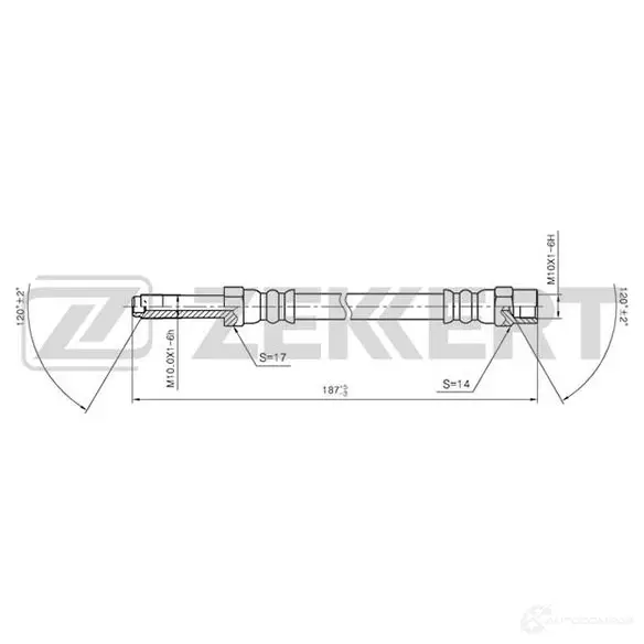 Тормозной шланг ZEKKERT Y265 1 1440204914 BS-9199 изображение 0