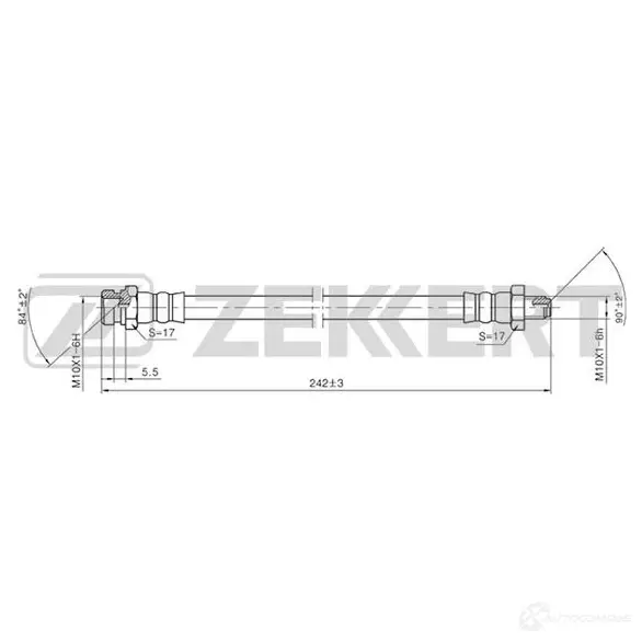 Тормозной шланг ZEKKERT 1440204927 B J2KW BS-9128 изображение 0