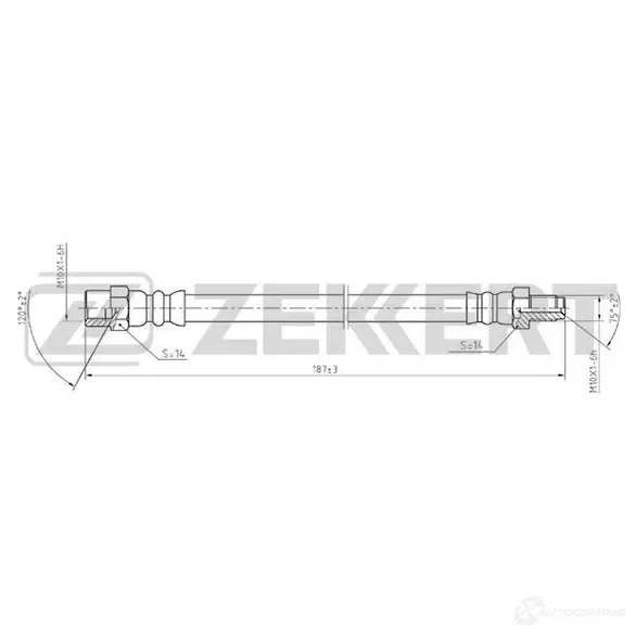 Тормозной шланг ZEKKERT GUV X26S 1440204948 BS-9052 изображение 0